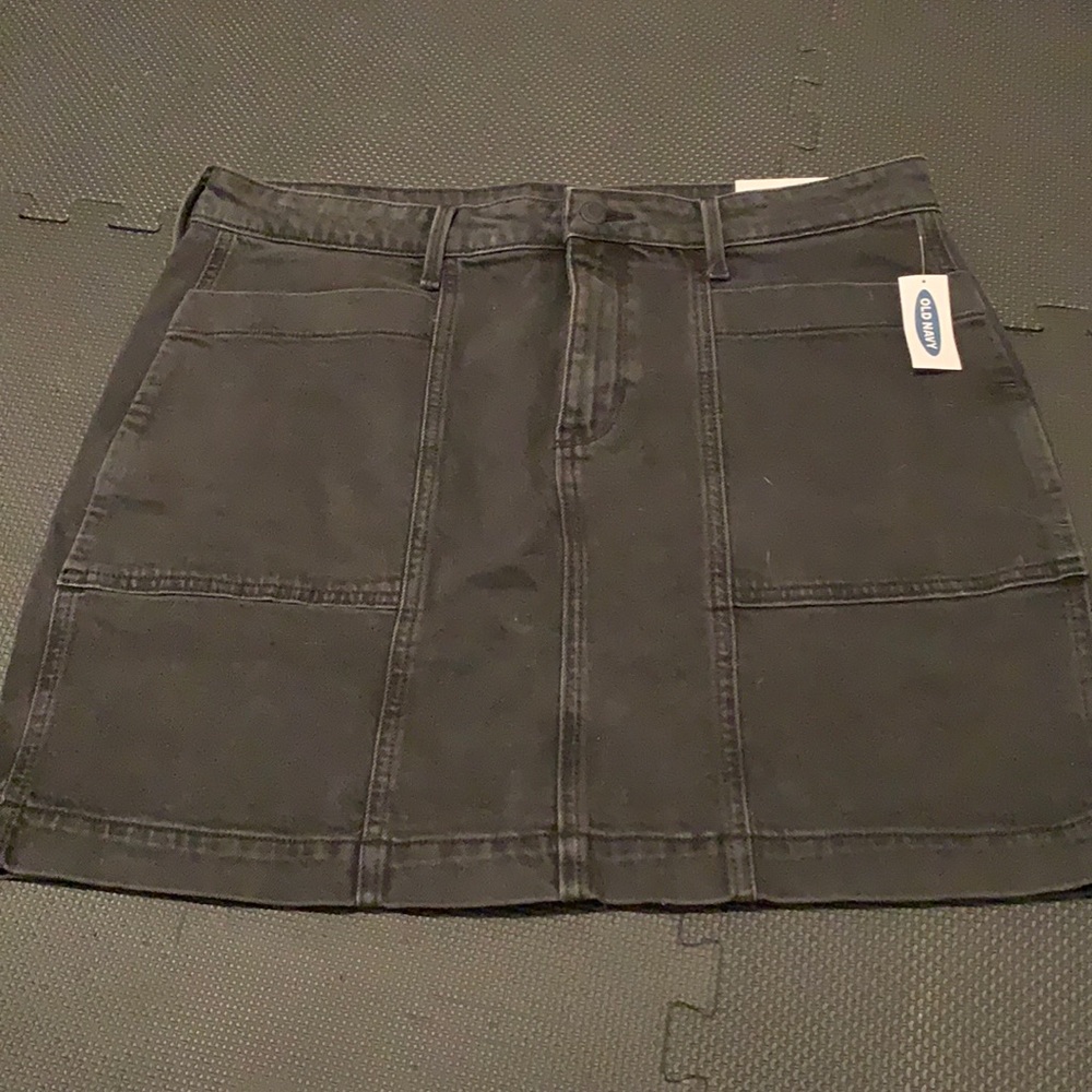 NWT Black Denim Mini Skirt